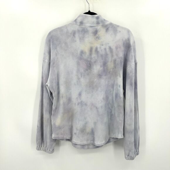 MADEWELL MWL Purple Tie Dye Waffle Knit Half Zip Pullover Sweater Size Medium - Picture 5 of 10